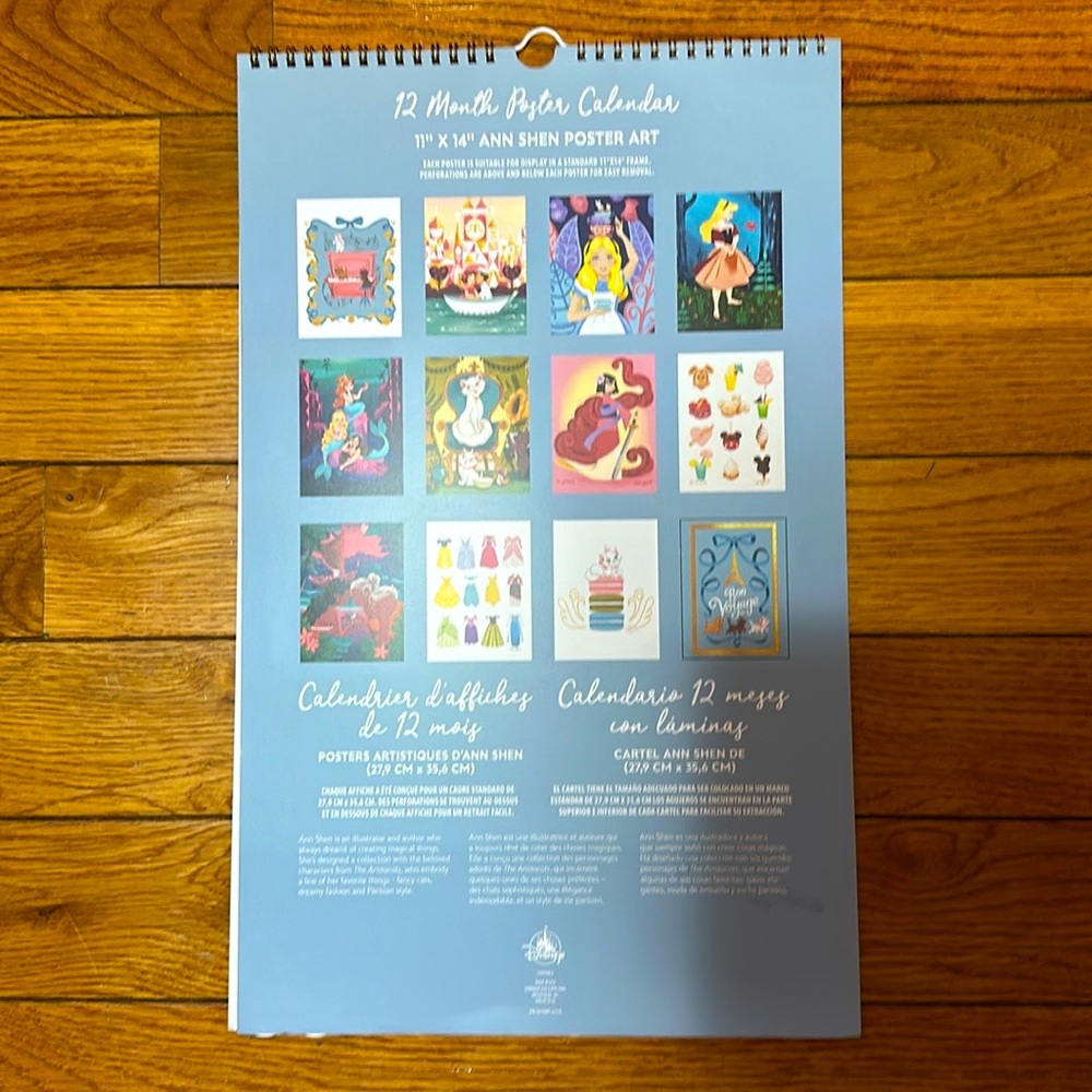 Disney Parks Ann Shen Poster Calendar Aristocats Marie Cat  2023.